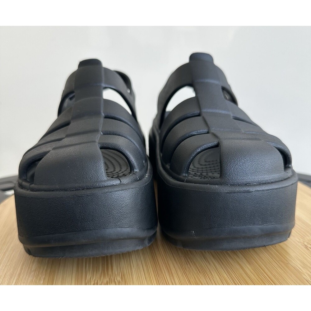 CROCS Stomp Fisherman Platform Chunky Sandals Black Summer Comfort Size M 7/W 9 - Picture 6 of 15
